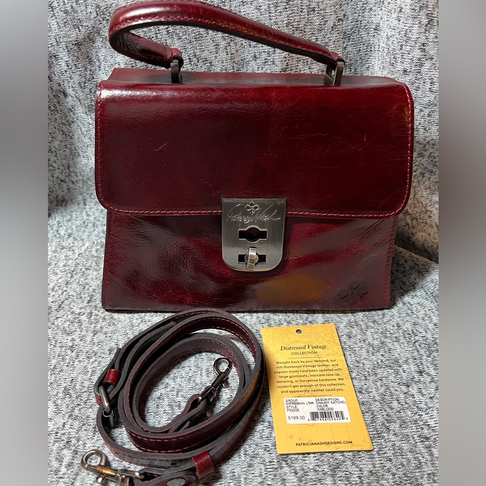 👜Patricia Nash Chauny Satchel Oxblood